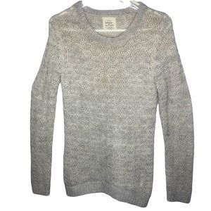 Between Me & You Grey and White See-Thru Sweater Sz Medium